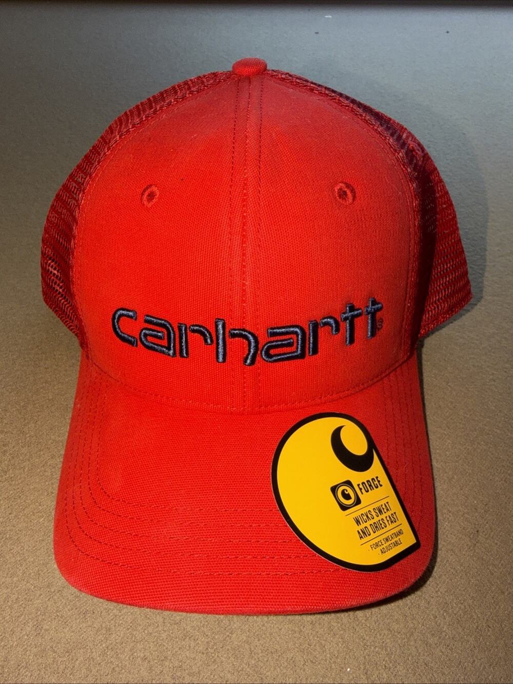 Carhartt Mens Adjustable Baseball Trucker Mesh Hat Red SnapBack